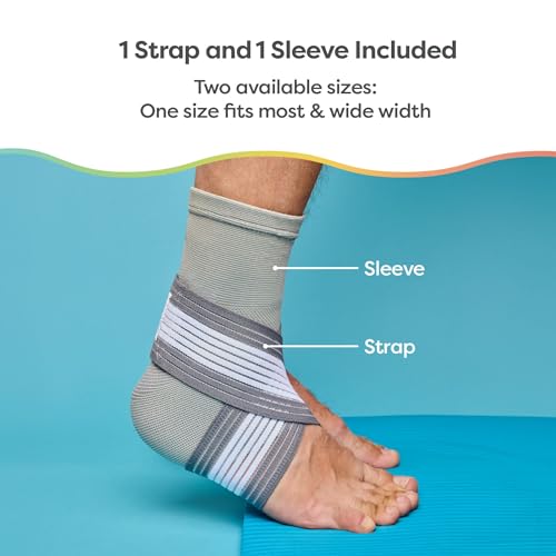 ZenToes Ankle Support Brace for Women and Men, Easy to Use Compression Sleeve with Adjustable Stabilizer Wrap, Wear with Shoes and Socks, Helps Prevent Sprained Ankle Injury - 1 Count (Gray, Wide - Image 5