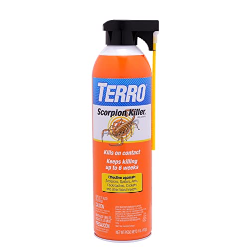 TERRO Scorpion Killer Spray - Kills Scorpions, Spiders, Ants, Roaches, and More - T2102-6 - Ready to Use Spray - 16 fl oz Aerosol - for Indoor and Outdoor Use