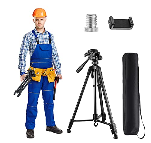 Laser Level Tripod With Carry Bag, Elikliv Lightweight Adjustable Aluminum Alloy Tripod Stand For Rotary And Line Lasers (Support 1/4” And 5/8" Mounting Thread) #TOP6