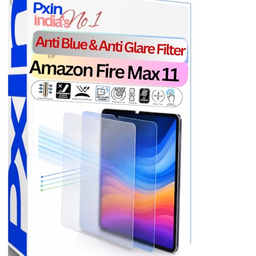 Image of Pxin Tablet Anti Bluelight and Anti Glare Screen Guard compatible with Amazon Fire Max 11 | BLUV Lightblock Tech | Scratch Proof | Prevents bluelight | Eye Protection | No Dry Eyes