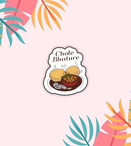 Image of Gift Me Bazar Chole Bhature Fridge Magnet | Food Magnet Sticker | Street Fast Food Stickers for Kitchen & Home Decor | Best Souvenir Gift