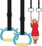 Set di anelli da ginnastica Grapelet, attrezzatura per palestra a casa, anelli regolabili per allenamento di forza, anelli per tirare per allenamento fisico (Giallo Blu)