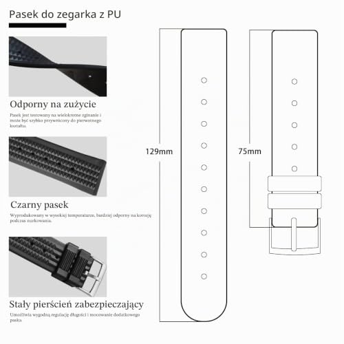 ADDIESDIVE Silikonowy pasek do zegarka dla mężczyzn, 20 mm, 22 mm, z gumy, szybkie odblokowanie, czarny, niebieski, pomarańczowy, 20mm, Kauczuk