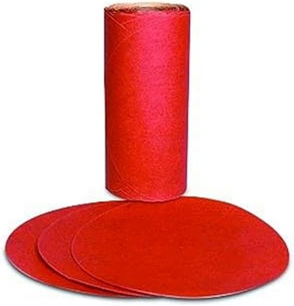 3M Stikit Red Abrasive PSA Disc, 01606, 5 in, P180, 100 Disc Roll for Auto Sanding, Primer Sanding, Rough Feather Edging