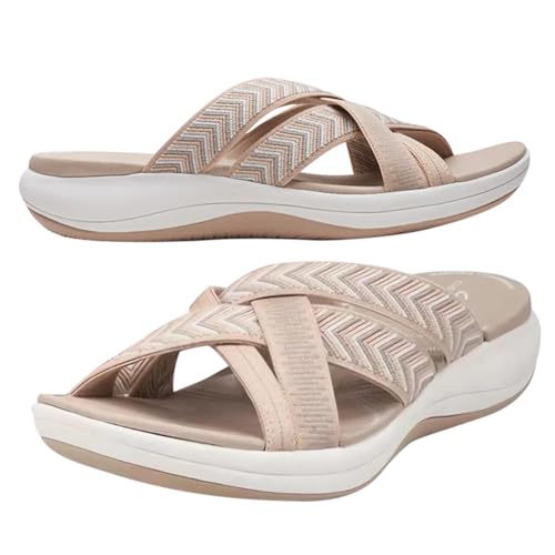 BibHoly Orthopedic Sandals Womens, Recovery Sandals Slippers with Arch Support, Soft Cushion Plantar Fasciitis Sandals Ladies, Comfort Slip on Sandals for Summer