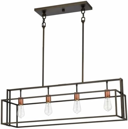 Nuvo Lighting 60/5854 Four Light Island Pendant, Two-Tone, 53.00x36.00x10.00