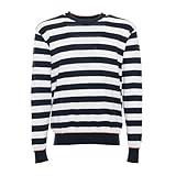 leicht Paul & Shark C gestreifter C-Neck Pullover, P20P1509 (DE/NL/SE/PL, Alphanumerisch, XXL, Regular, Regular, Weiß/Blau)