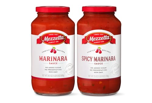 Mezzetta Marinara Sauce Jar Variety Pack - Spicy & Traditional Flavors - Non-GMO, Gluten Free, Vegan...