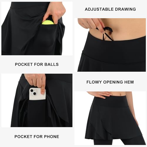 Image of ANIVIVO Skirted Legging for Women, Yoga Legging with Skirts &Women Tennis Leggings Clothes Pockets