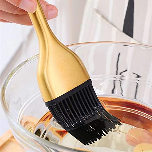 Rfxcom 2-Piece Barbecue Brush, Unshielded Bristle Stainless Steel Handle, Heat Resistant And Rust Resistant, Pastry Brush For Kitchen Cooking And Barbecue (Color : Gold) #TOP5