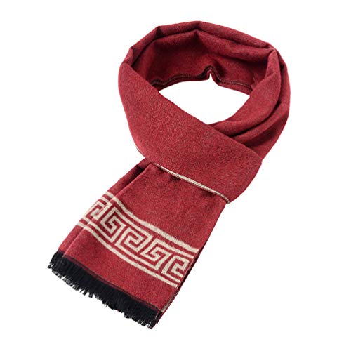 Pengzitou Cashmere Scarf For Womens Mens Super Soft Fashion Long Tassel Blue Scarf（80.7X25.6 In (Red-Chinese Knot) #TOP6