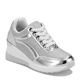 Weide Tenis Mujer Redonda con Textile Casual Deportes, Tenis de Cuña Mujer,Tenis Plataforma Mujer,Tenis Correr Mujer,Tenis...