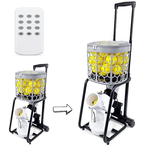 Paddyn Pickleball Machine Ball Thrower Remote Control Pickleball Launcher Adjustable Distance & Direction 45-50 Balls Hopper Indoor Outdoor Practice Equipment for All Users