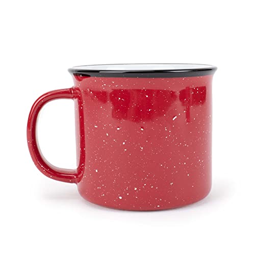 Elanze Designs Speckled Camper Red 13 Ounce Ceramic Coffee Mugs Set Of 4 #TOP1