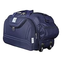 M MEDLER Epoch Nylon 55 litres Waterproof Strolley Duffle Bag- 2 Wheels – Luggage Bag – (Navy Blue)