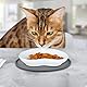 Hoxfly Napfunterlage Katzen, 27.5× 27.5 ×1 cm Silikonmatte Rund, rutschfeste Unterlage Hundenapf für Futter, Wasserdicht Silikon-Futtermatten für Mittlere und Kleine Haustiere (Grau, 2 Stück)