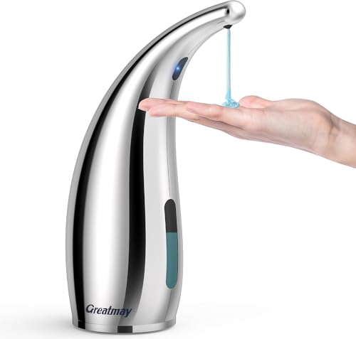 Greatmay Dispenser Automatico Sapone，Sensore Intelligente 4 Livelli Regolabile, Dispenser di Sapone Liquido Batterie...