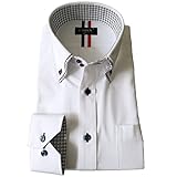 [パリス16ク] ワイシャツ メンズ 長袖 形態安定 ボタンダウン ドゥエボットーニ ジオメトリックダブルカラー L 5