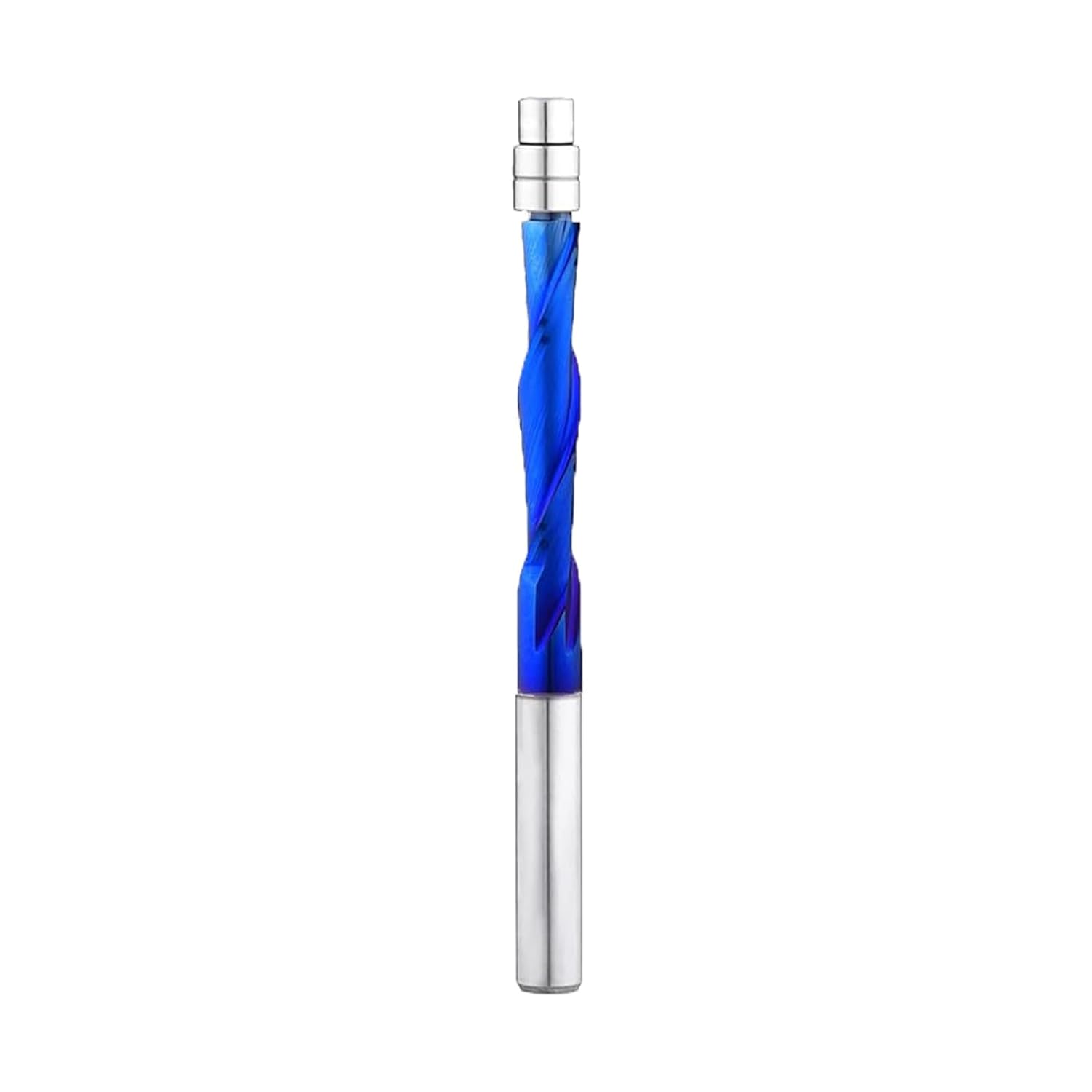 Spiral Flush Trim Router Bit Solid Carbide 1/4 Inch Shank Cutting Diameter 1/4 Inch with NACO Coated CNC Spiral Router Bit for Woodworking Trimming UFB831
