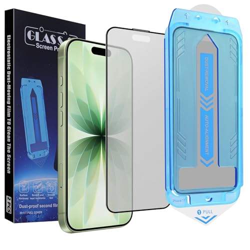 Image of 2-Pack Matte Screen Protector for iPhone 17, iPhone 16 Pro 6.3-inch, 9H Tempered Glass, Full Coverage, Anti-Fingerprint, Auto Dust-Elimination, No Bubble, Easy Installation