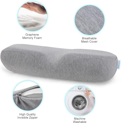 Image of Cervical Neck Pillow for Sleeping, Memory Foam Neck Roll Pillow for Stiff Neck Pain Relief, Neck Support Pillow Bolster Pillow for Bed Side Sleepers (18 x 7.5 x 5 inch)