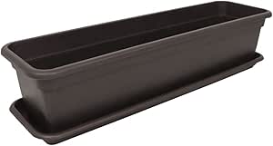 Jardinière De Balcon Avec Irrigation Intégrée – 100 Cm + Soucoupe – Résistante Aux UV, Couleur Anthracite