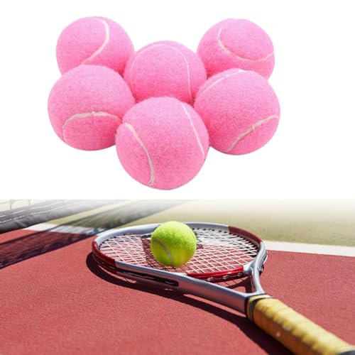 kowaku 6 Stück Tennisbälle, Wettkampf-Tennisbälle, Freizeit-Trainingsbälle, Tennisball Hund, Kindersporttraining Tennis für Tennisunterricht, Turniere, Anfänger Spaziergänge mit dem Hund, Rosa