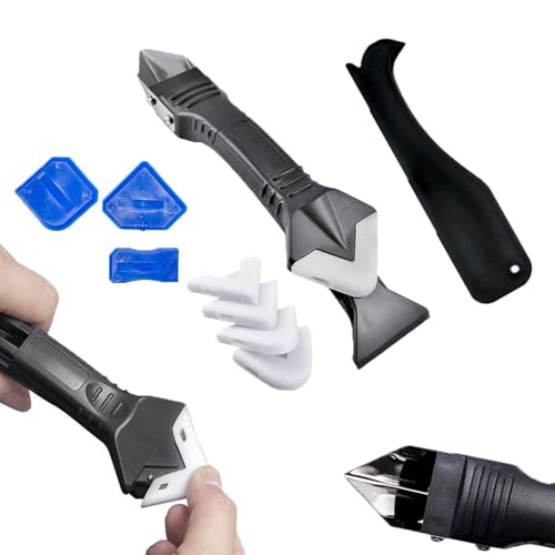 Silikonentferner Werkzeug Set Silikon Abzieher (3 in 1), Fugenwerkzeug Fugenkratzer Fugenglätter, Silikon Abzieher Werkzeug Set, Dichtungsdüsen ​für Bad, Küche, Spüle, Boden, Fenster Abdichtung