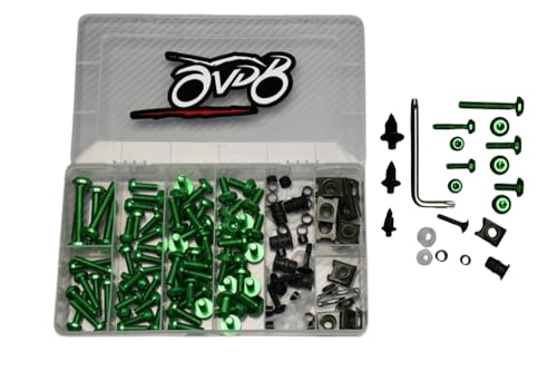 Kit visserie moto M6 M5 aluminium anodisé vert haute résistance pour carénage