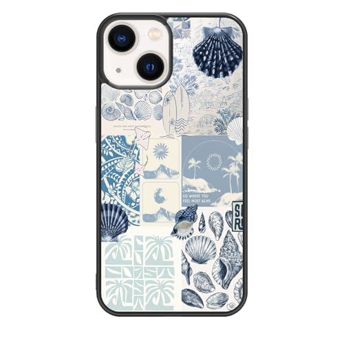 qizjio Preppy Phone Case Shockproof Protective Coastal Phone Cases for iPhone 15