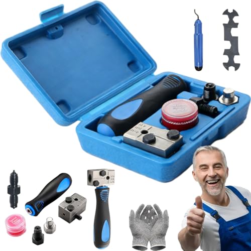 Universal Car Brake Line Flaring Tool Kit, 3/16 Inch Brake Line Double Flare Tool, Heavy Duty Manual Brake Flare Tool for Cars, Trucks & Motorcycles (1Set)