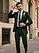 Classic Mens Tweed Herringbone Suits 3 Piece Suits Formal Regular Fit Wedding Groom Suit Blazer Vest Pants Green-XL