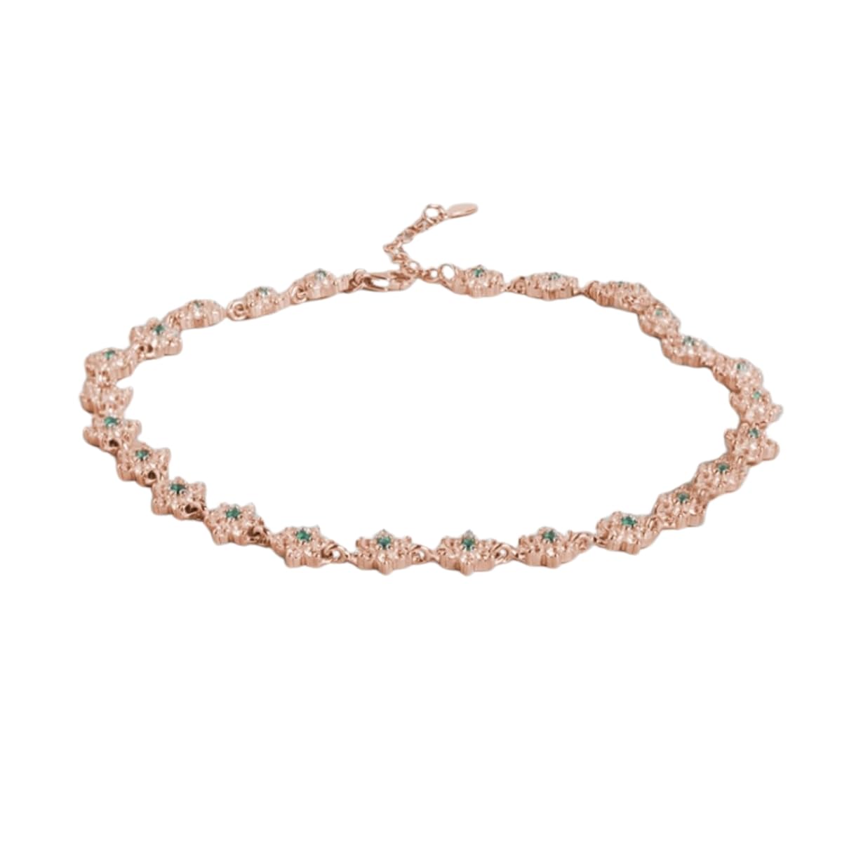 zavya 925 Sterling Silver Cubic Zirconia Floral Rose Gold Plating Chain Anklet (Single) | | Gift for Women & Girls | With Certificate of Authenticity & 925 Stamp-picture-8