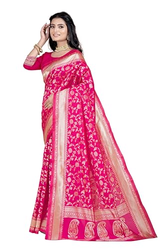 Image of Women's Banarasi Saree Pure Kanjivaram Silk Saree Soft Party Saree collections With Blouse Piece for Wedding saree