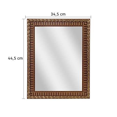Espelho com Moldura Decorativo Multiuso Salão Banheiro Lavabo Maquiagem Barbearia Tamanho 34,5x44,5c