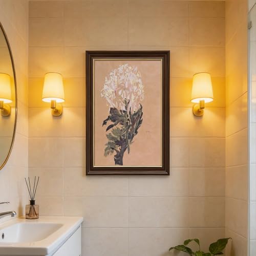 Décoration murale toile chrysanthème blanc Egon Schiele suspension verticale art - 7