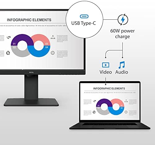 BenQ GW2785TC 27 inch 1080p, IPS LED Monitor, USB-C, noise-cancellation microphone for Home Office, Coding mode for programmers, USB-C 60W power delivery