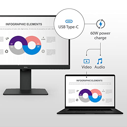 Image of BenQ GW2785TC 27 inch (68 cm) IPS Full HD 75Hz Ultra-Slim Bezel Monitor with Height Adjustment & ScreenBar Plus e-Reading LED Computer Monitor Light Lamp with Desktop Dial