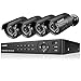 Produktbild FLOUREON Videoüberwachung 8CH AHD 1080N ONVIF DVR Recorder + 4X 3000TVL 2.0MP 1080P Überwachungskamera CCTV Wasserdicht Sicherheitskamera P2P Bewegungsmelder