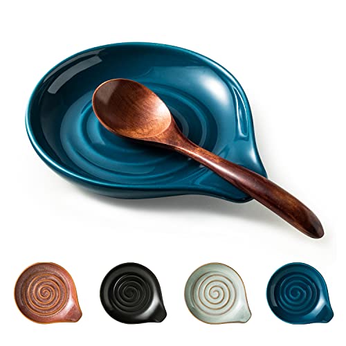 Cormomu Spoon Holder, Ceramic Spoon Rest for Kitchen Counter Farmhouse Cooking, Large Utensil Rest...