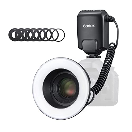 Godox ML-150II Macro Ring Flash, GN12 5800K Ring Flash Light Compatible with Canon Nikon Sony Fuji...
