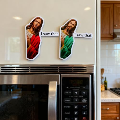 2 Imanes cristianos decorativos Jesus I Saw That 3.5 in miniatura 7