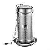 Desiumite Infusor de té suelto de acero inoxidable con bola coladora de malla extrafina, diseño a prueba de óxido sin olor para té, hierbas y especias, tapa delgada para botellas de boca ancha (L)