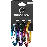 Wild Country Wildwire - Mosquetón para escalada en roca, fuerte, ligero, resistente, multicolor, paquete de 6