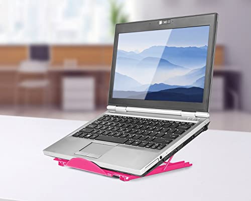 Halter Mesh Laptop Stand and Book Holder, Portable Book Stand for Reading, for Resting Laptop, Notebook, iPad, Tablet Adjustable, Collapsible, Ventilated (Pink) - Thumbnail 5