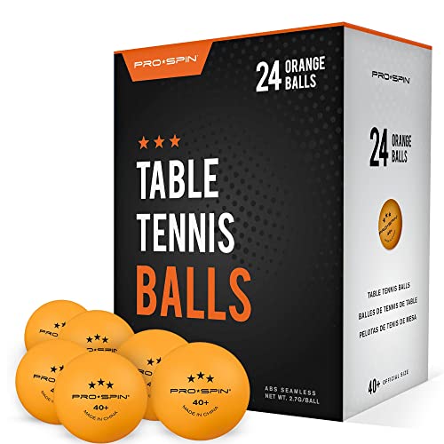 {Ping Pong Balls 5 Stars Ping Pong PRO SPIN Pelotas de Ping Pong - Naranja - Pelotas 3-Estrellas 40+ (Pack de 24) para Tenis de Mesa | Pelotas ABS de Alto...