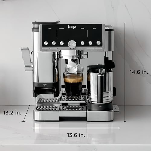 Ninja Luxe Café Pro Series, Espresso Machine, Drip Coffee, Cold Brew, Hot Water, Integrated Tamper, Built-in Grinder, Hands-Free Frother for Cappuccinos, Lattes, Americanos, Dairy or Non-Dairy, ES701C by Ninja - Image 7