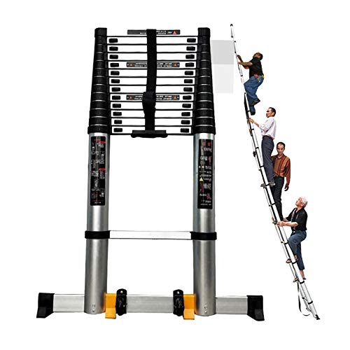 Escaleras telescópicas Escalera telescópica de 5 m/6 m/7 m/8 m de Altura con Barra estabilizadora, escaleras Extensibles de Aluminio/Escalera telescópica Antideslizante MB, Carga 330 Libras Keep it