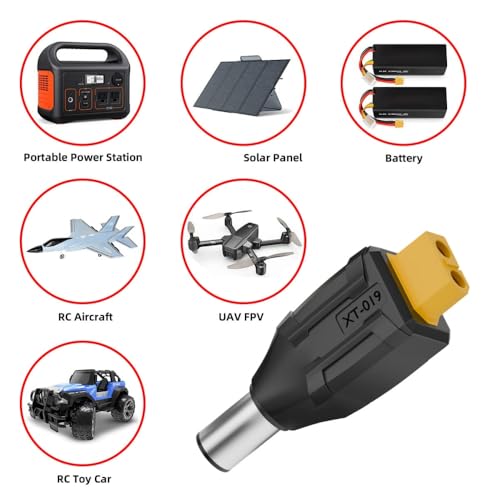 CY Adaptador XT60 feminino SC100 para conector DC 7,4 x 5,0 mm macho, adaptador de carregamento rápi