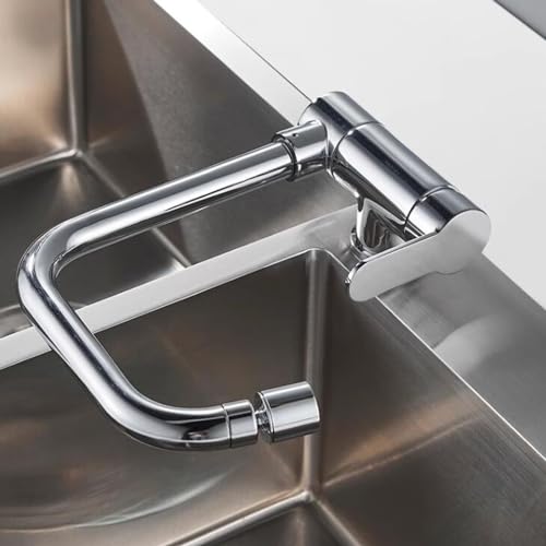 Robinet évier tournant en laiton robuste - Style contemporain poignée unique